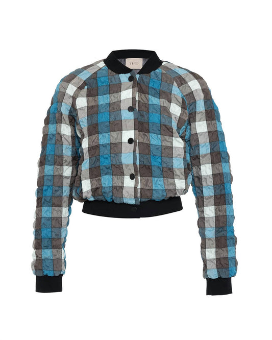 Theo The Label - Women's Calypso Plaid Bomber Jacket