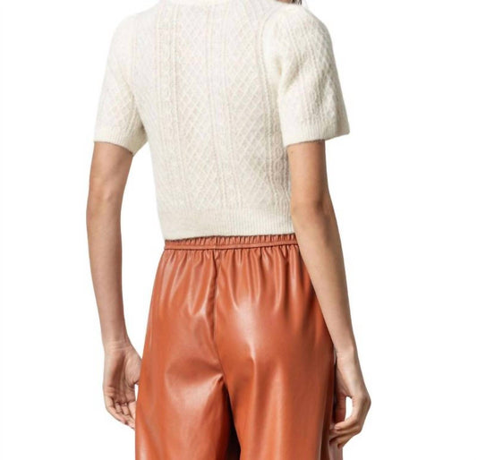 Lilla P - Cropped Cable Sweater Ivory F24