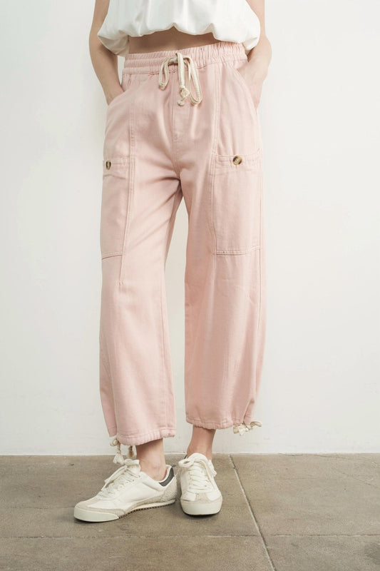 Urban Daizy - Adjustable Hem Cotton Utility Cargo Pants