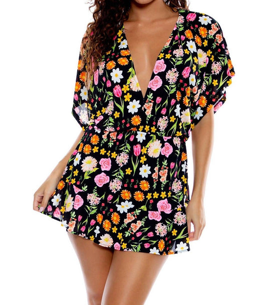 Luli Fama - Luli's Secret Garden Playera V-neck Ruffle Mini Dress