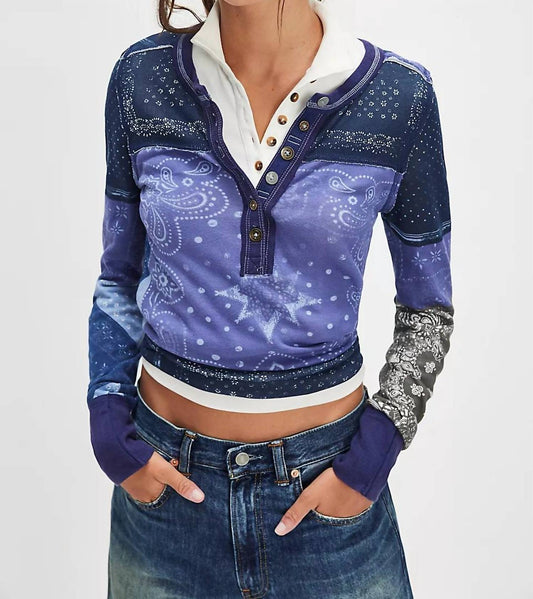 Free People - Indie Printed Cuff Top