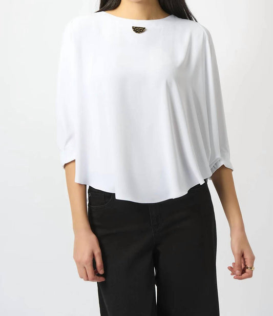Joseph Ribkoff - Soft Twill 3/4 Sleeve Boxy Top