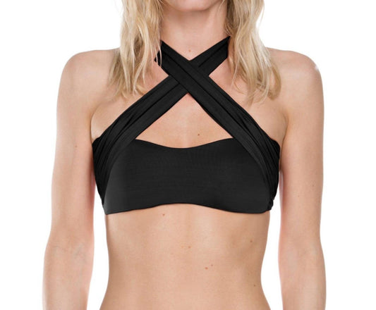 Becca - Color Code Convertible Strappy Bikini Top - bikinis - black - clothing