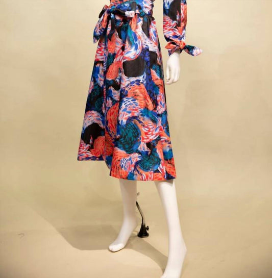 Samuel Dong - Women's Printed Duppioni A-line Trench Coat/dress