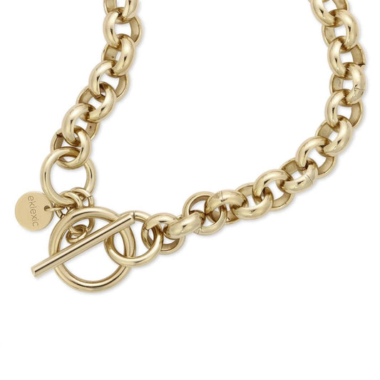 Eklexic - Women's Micro Royal Rolo Chain Toggle Necklace