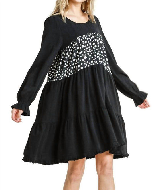 Umgee - Spotted Tiered Fringe Dress