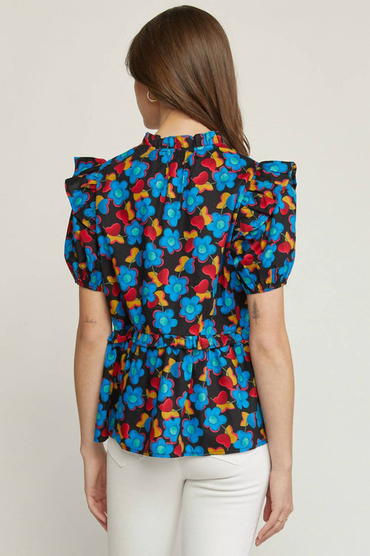 Entro - Floral & Ruffle Top