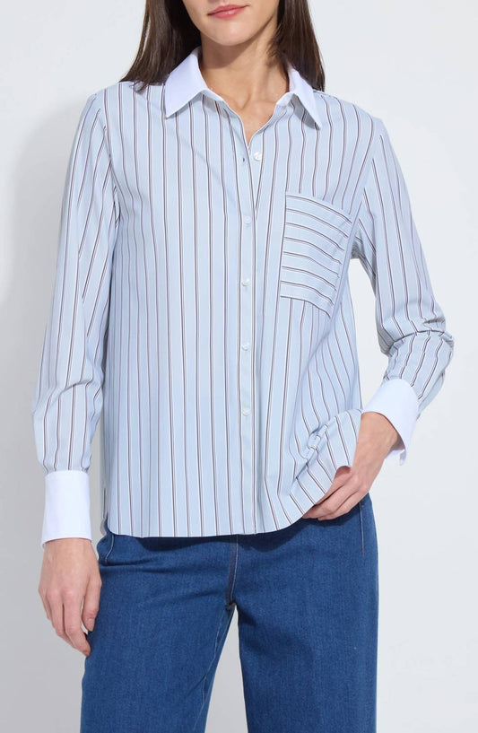 Lysse - Stripe Crop Button Down Top