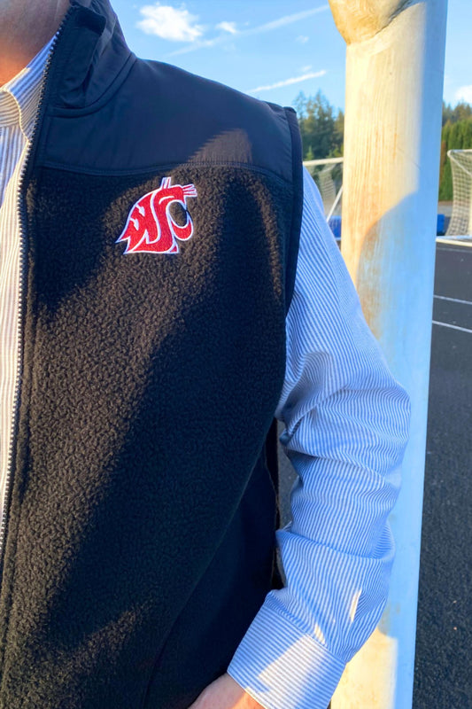 Cutter & Buck - Washington State Cougars Cascade Eco Sherpa Fleece Vest