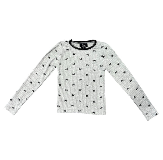 Flowers By Zoe - Girl's Ribbed With Bows Lace Trim Lounge Set