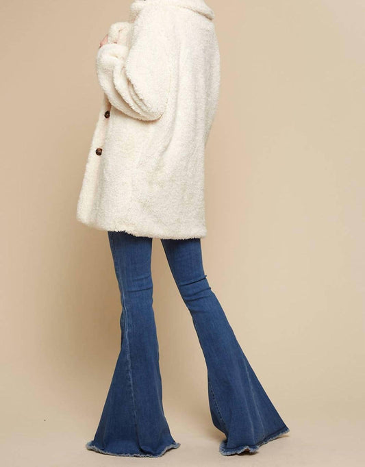 Saints & Hearts - Cozy Oversized Teddy Jacket With Pockets