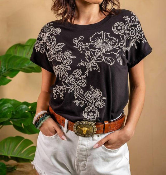 Paparazzi - Women's Jersey Knit Embroidered Top