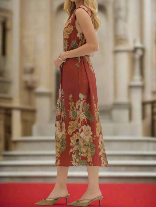 Entro - Floral Sleeveless Midi Dress