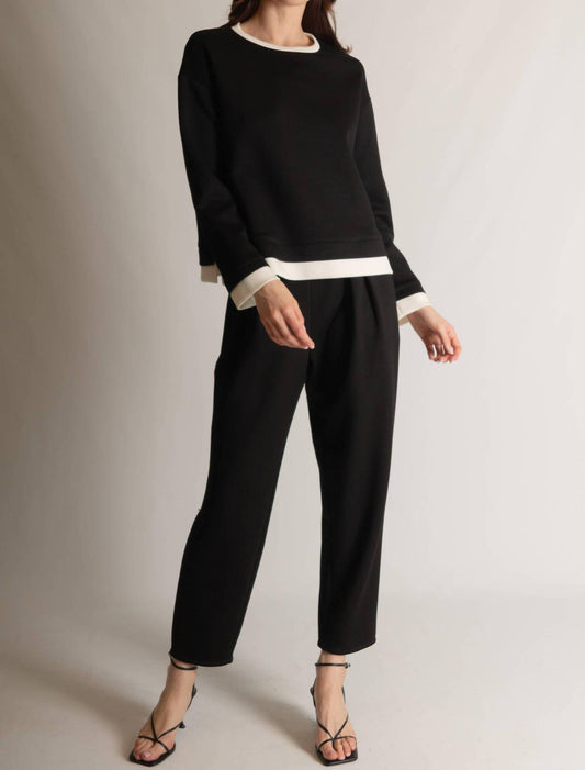 P.Cill - Betty Contrast Border Long Sleeve Top