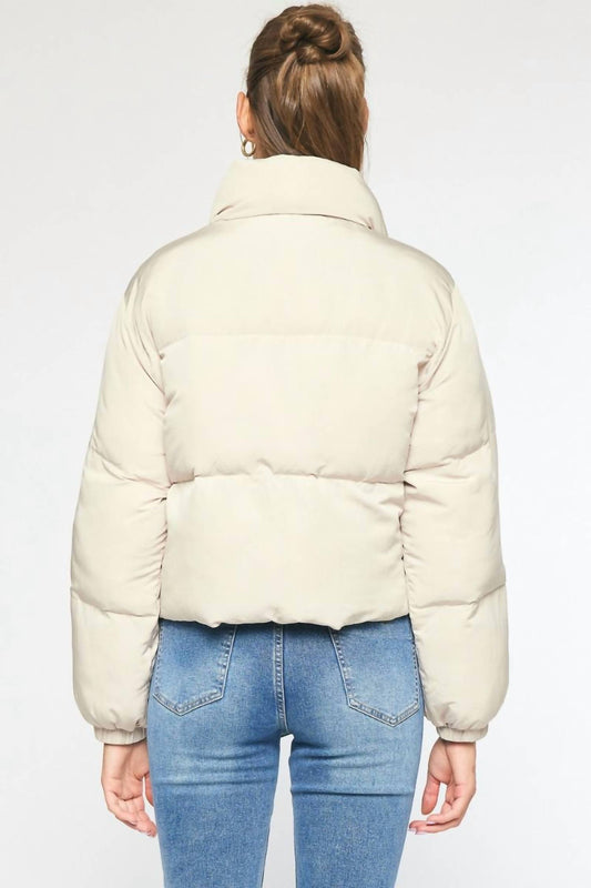 Entro - Cropped Puffer Zip-Up Jacket