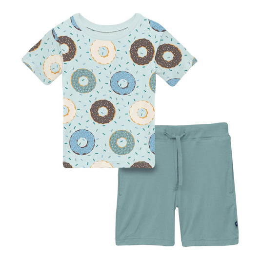 Kickee - Baby's Short Sleeve Crew Neck Tee And Lightweight Shorts