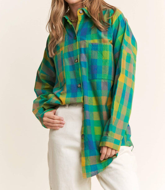 J.Nna - Doria Boyfriend Plaid Button Down Shirt