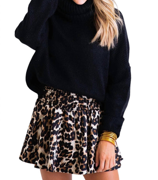 Karlie - LEOPARD SMOCKED SKORT