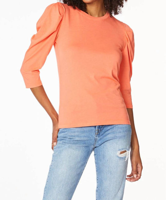 Bobi - 3/4 Puff Sleeve Tee - clothing - cotton - orange