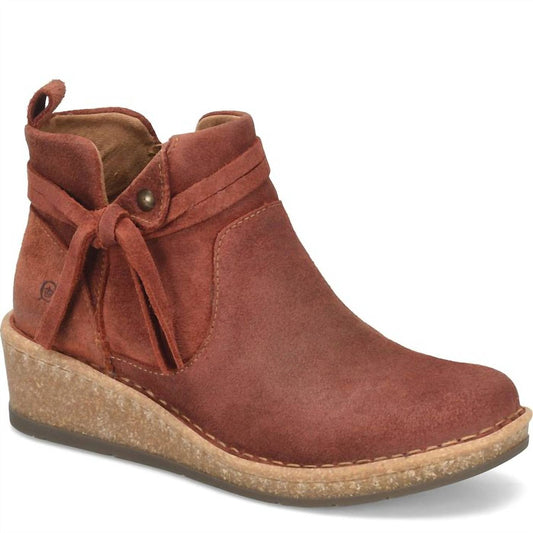 Born - Women's Vaughn Distressed Suede Leather Bootie - ankle - boots - booties - red