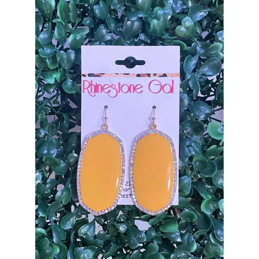 Bosuk - Enamel Rhinestone Drop Earrings - earrings - jewelry - women