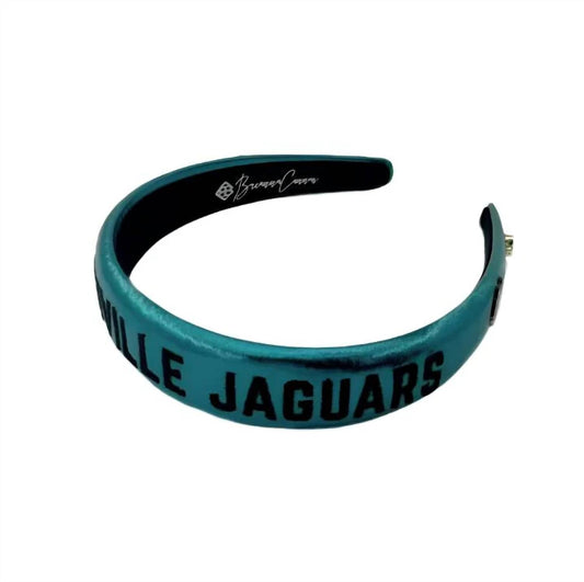 Brianna Cannon - Women's Jacksonville Jaguars Thin Embroidered Headband - accessories - blue - hair - accessories