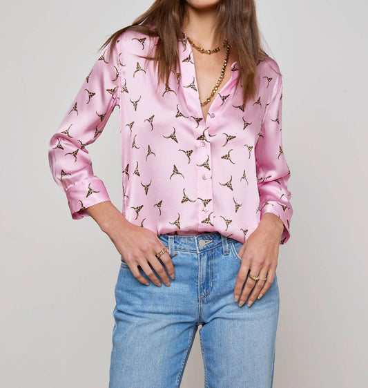 L'Agence - Dani Silk Bulls Head Blouse