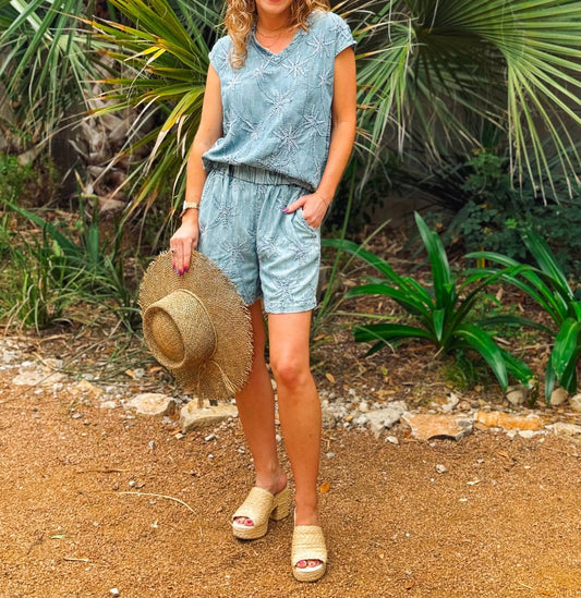 Ivy Jane - Denim Palm Short