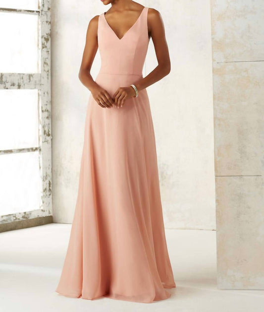 Morilee - Sleeveless A-line Chiffon Bridesmaids Dress