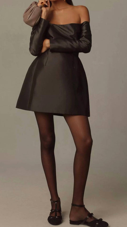 Hutch - Long Sleeve Off-the-shoulder Mini Dress