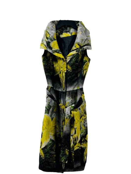 Samuel Dong - Women's Floral Brocade Double Collar Dress