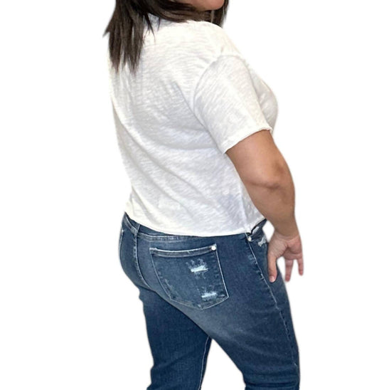 Bobi - Raw Edge Cropped Tee Shirt