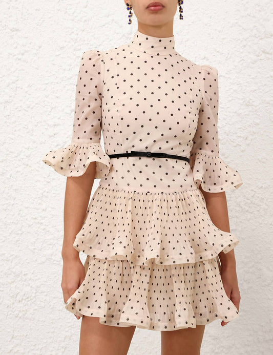 Zimmermann - Pleated Sleeved Mini Dress