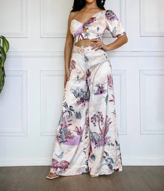 Little Secret Of Mine - One Shoulder Top And Pants Set