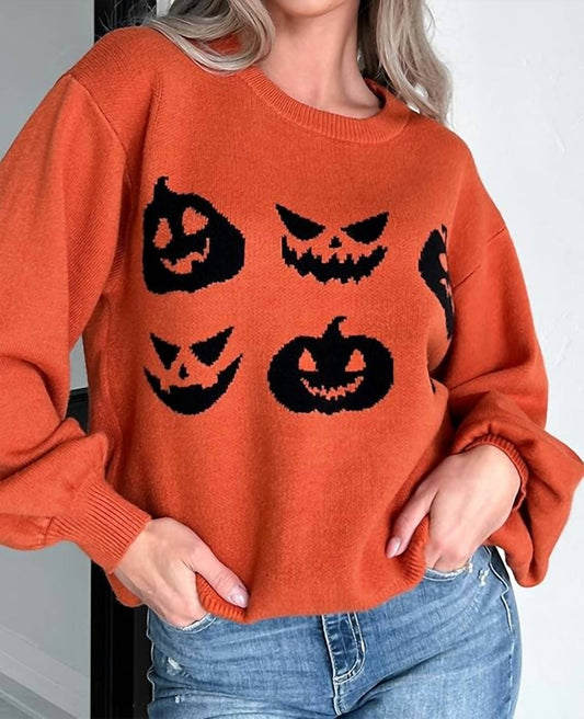 Fashionworks - Halloween Pumpkin Face Sweater