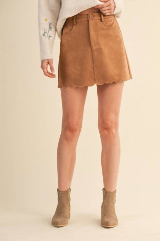 Klesis - Suede Scallop Skirt