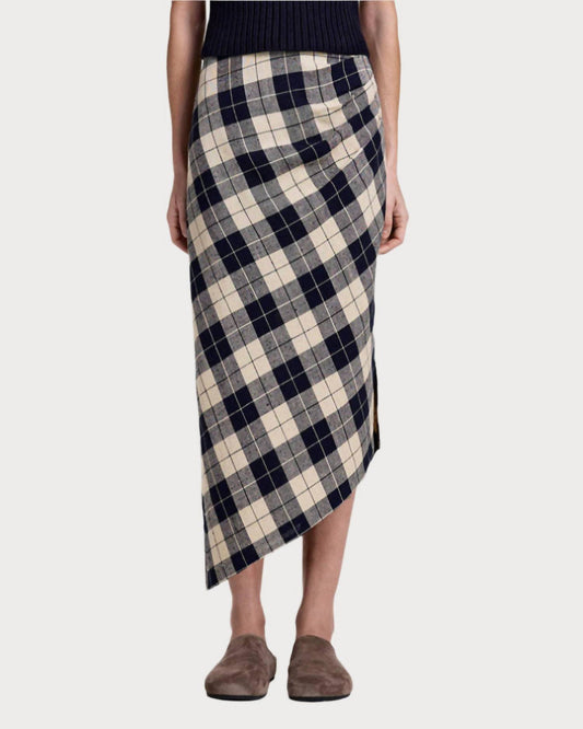 Smythe - Asymmetrical Plaid Skirt