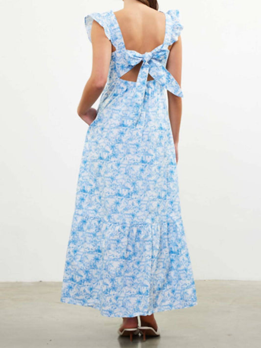 Skies Are Blue - French Print Maxi Dress