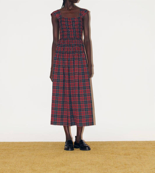 Saylor - Mackenzy Christmas Plaid Midi Dress