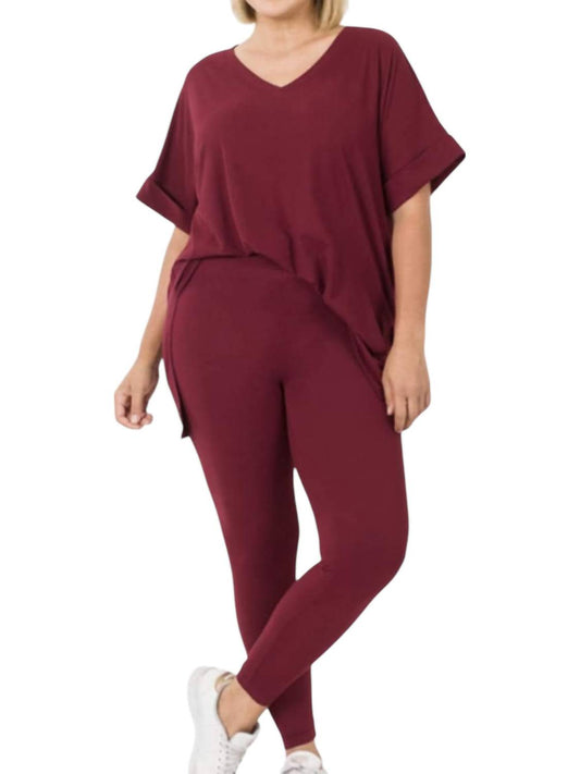 Zenana - Top And Leggings Set