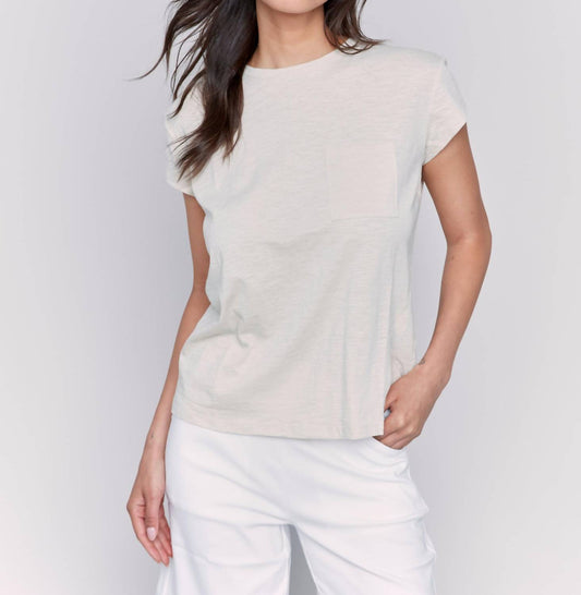 Charlie B - Cap Sleeve Tee with Chest Pocket Detail
