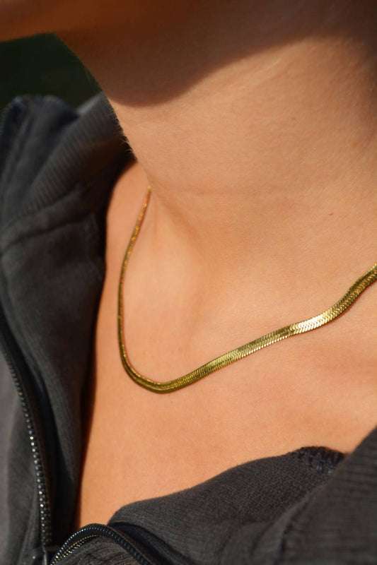 Mary Kathryn Designs - Women Skinny Herringbone Necklace