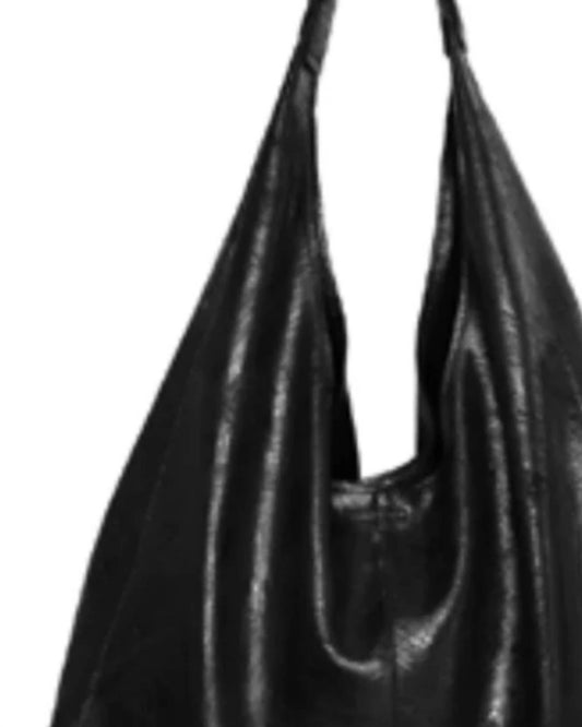 Streets Ahead - Women's Leather Chain Detail Hobo Bag
