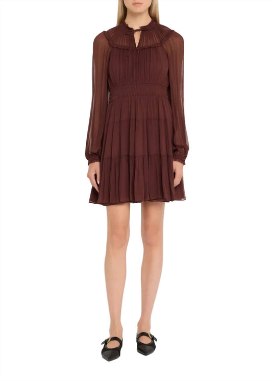 Ulla Johnson - Ava Long Sleeve Dress With Ruffle Trim