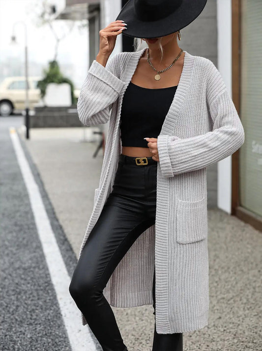 Epretty - Knit Long Open Cardigan