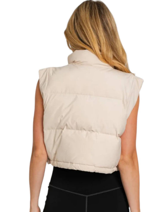 Entro - Cropped Puffer Zip Up Vest