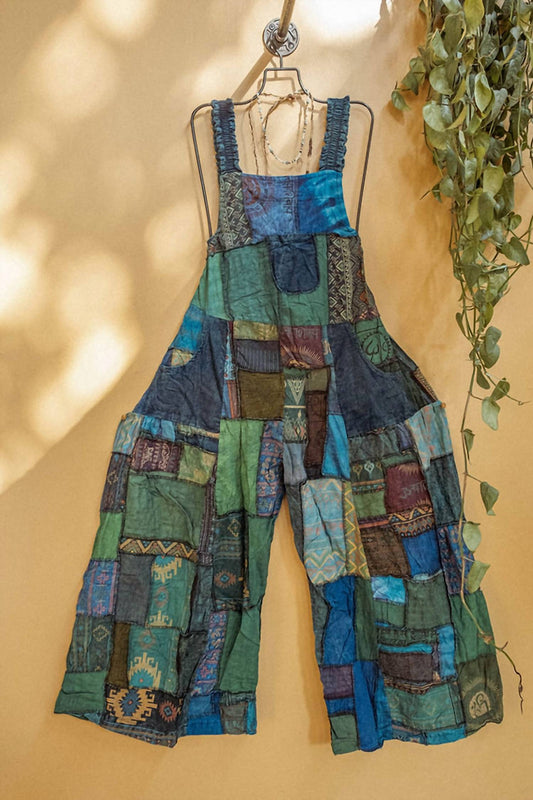 Gardenbelle - Women's Hippie Bohemian Patchwork Overalls