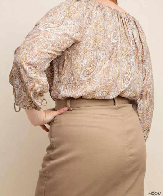 Kori - Paisley Print Bodysuit - Plus