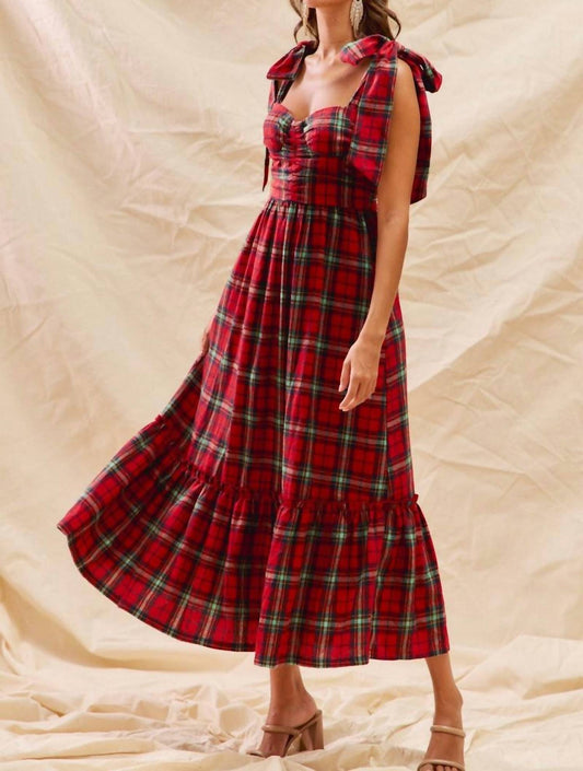So Me - Check Plaid Midi Dress