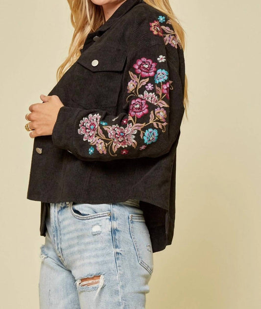 Andree By Unit - Embroidered Corduroy Jacket